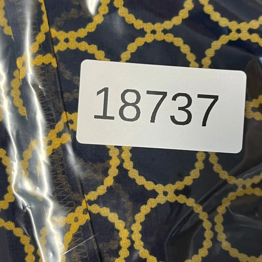 Banana Republic Maxi Dress Womens 10 Navy Yellow Geometric Spaghetti Strap Boho